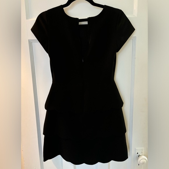 Black Layered Cap-sleeve Mini Dress - Club Monaco, Size Small - Picture 2 of 5